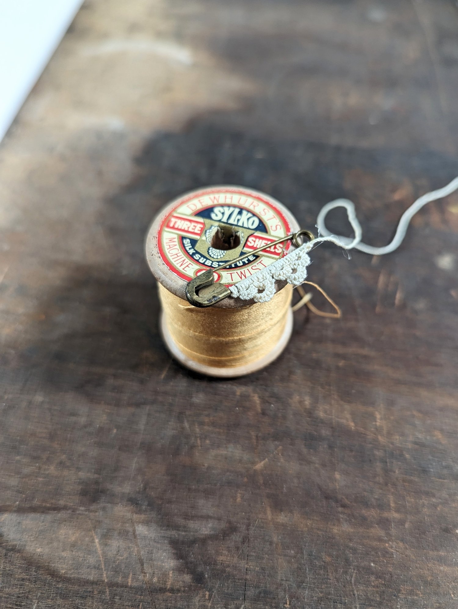 Image of Stitched notions: Cotton reel sculpture - needlelace 
