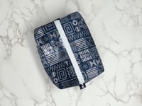 Image 9 of Navy Batik Handmade Boxy Zipper Pouch