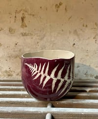 Image 1 of Small Pinched Planter - Burgundy