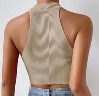 Image 2 of Knitted Sleeveless Halter Top