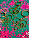 HEART ROSE KEYRING - GOLD 