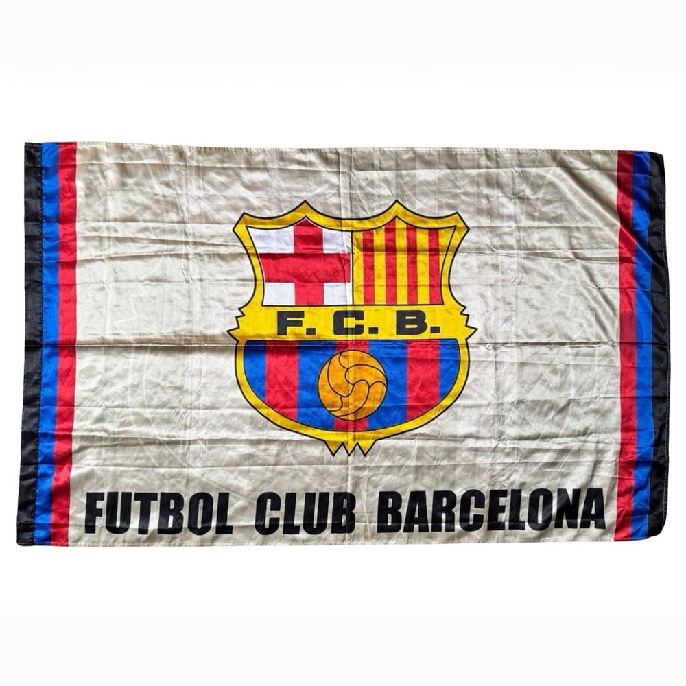 Image of Early 2000s Fc Barcelona Large Flag 155 x 94cm 