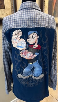 Vintage Blue/Gray Flannel Shirt Popeye