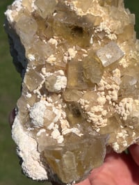 Image 12 of Yellow Cubic Fluorite & Barite Specimen | Beijing China #2654