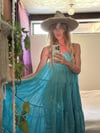 early 70s turquoise indian gauze dress