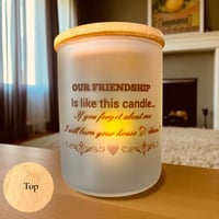 Friend frosted candle holder/jar