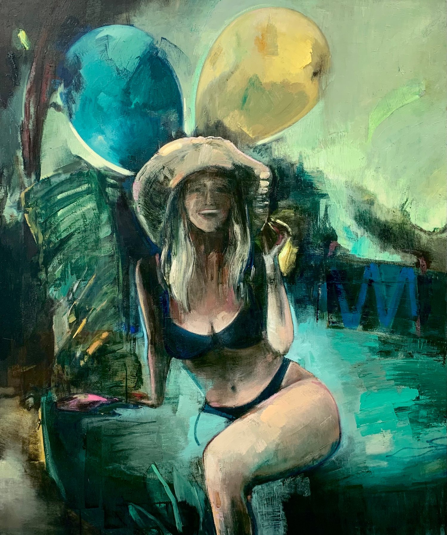 Image of Painting / maleri / "Et øjeblik VIII" / 100x120 cm