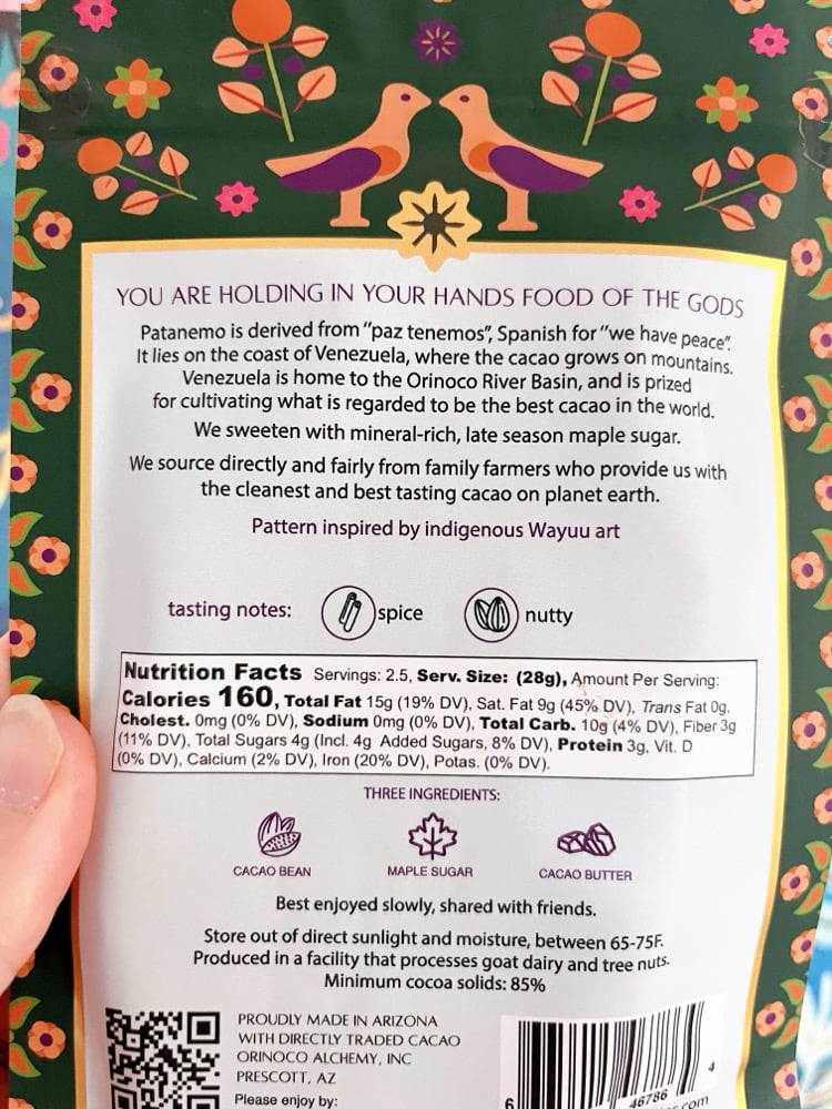 Image of Orinoco Chocolate 85% Patanemo Venezuela Dark Chocolate with Maple Sugar