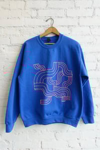 Image 1 of Clark Derbes / Sweatshirt, Pink on Blue, Medium