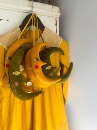 Image 3 of  Olive Green Velvet Crescent Moon