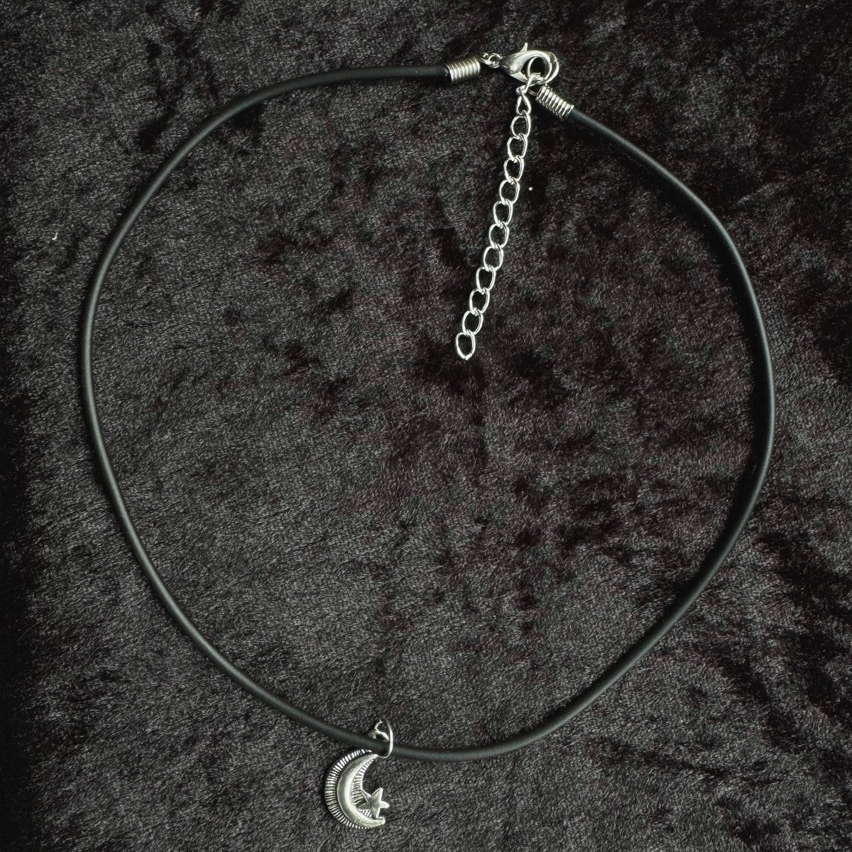 Moon And Star Choker Necklace ☽ ShopMoonChild ☾