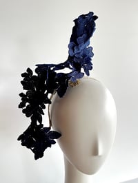 Image 1 of Navy lace headpiece  