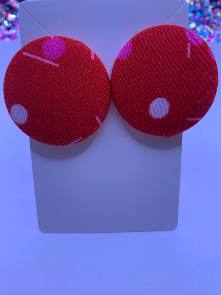 Image of Poka Dot Button Earrings 