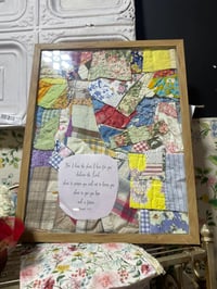 Image 2 of Framed Quilted scraps with bible verse
