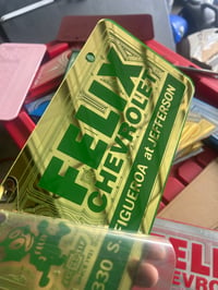 Image 1 of GOLD &  GREEN FELIX CHEVROLET ICINIC PLATE 