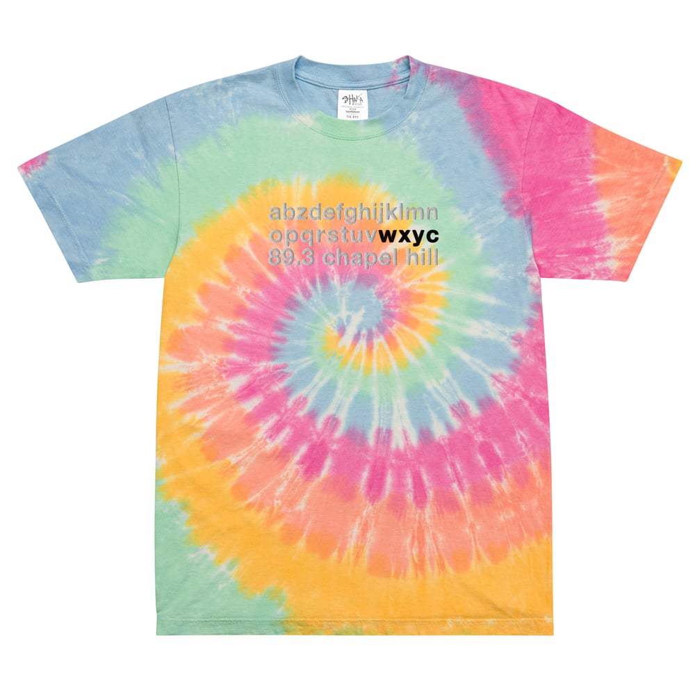 Image of Embroidered Tie-Dye Alphabet T-Shirt