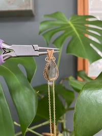 Image 6 of Gold Labradorite Sunset Teardrop Crystal Necklace