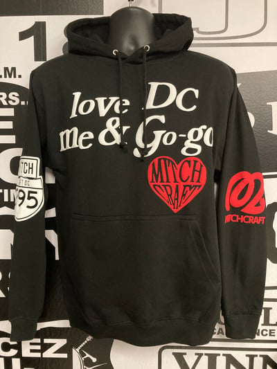 Image of Black/White/Red loVe Dc me & Go-go MITCHCRAFT Hood