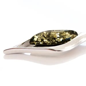 Image of Green Amber Droplet Necklace
