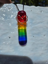 Image of Love is Love wire wrapped pendant 