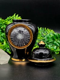 Image 3 of Black And Gold URN with Real Preserved Web - Black 1