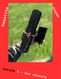 Image 1 of HEMATITE X 2ON2 CHAIN LINK BALANCE BAR BRACELET