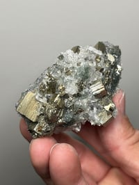 Image 10 of Cubic Pyrite & Quartz Crystal Points Cluster | Bulgaria #2944