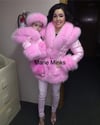 Adults 4 Rows Fox Fur Down Coat