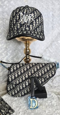 Image 1 of Navy Blue cd saddle crossbody w/ hat