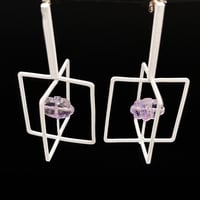 Image 2 of White cages with cloud earrings 