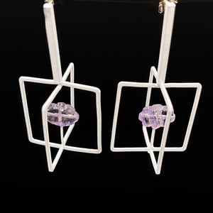 White cages with cloud earrings 