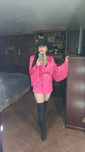Image of Becky Fringe Satin Jacket 