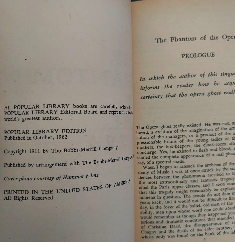 The Phantom of the Opera, by Gaston Leroux