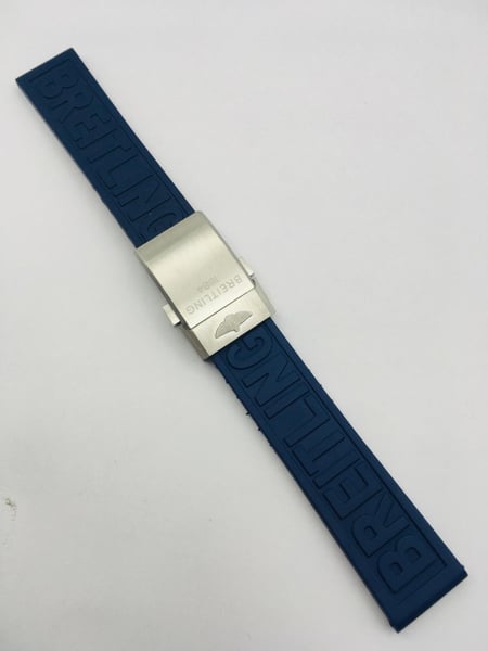 Image of 22mm-24mm navy blue silicone Rubber Watch Strap Band Bracelet,for breitling watch,straight lug.new