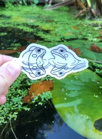 Frogs on a Date Sticker (Black and White)