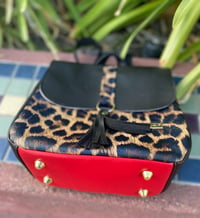 Image 1 of Red Bottom Mini Backpack - Leopard