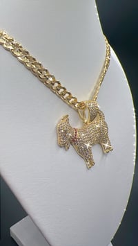 Image 4 of GOLD DIAMOND GOAT NECKLACE