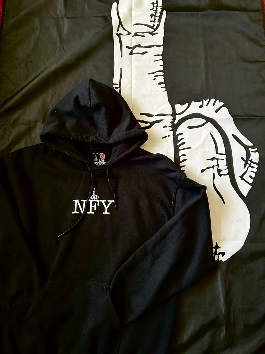 Image of I 💙 NFY HOODIE “Blacked” (Blue Heart Logo)