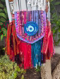 Image 1 of FRILL MINI body cross Sari bag with ruffles - detachable strap eye