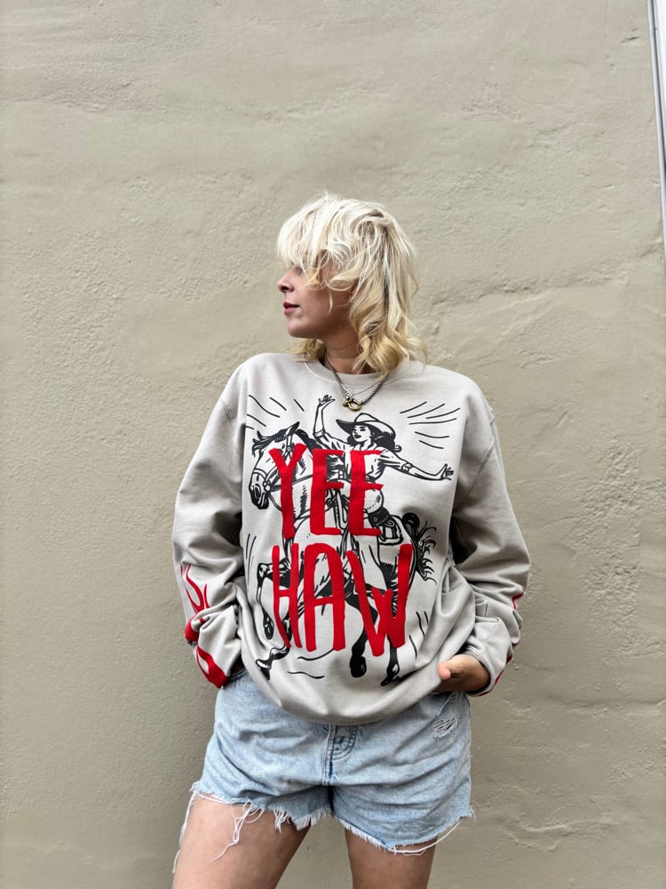 Image of Yeehaw up in flames sweater 