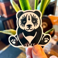 Image 1 of Black Metal Panda Sticker