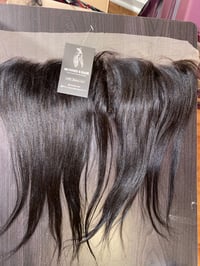 Image 1 of 14 inch kinky straight frontal 