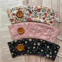 Image 1 of “Garden Party” Quilted Hot/Cold Cup Cozy