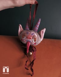 Image 3 of Krampus Textile Ornament | Handmade | Rose Blush