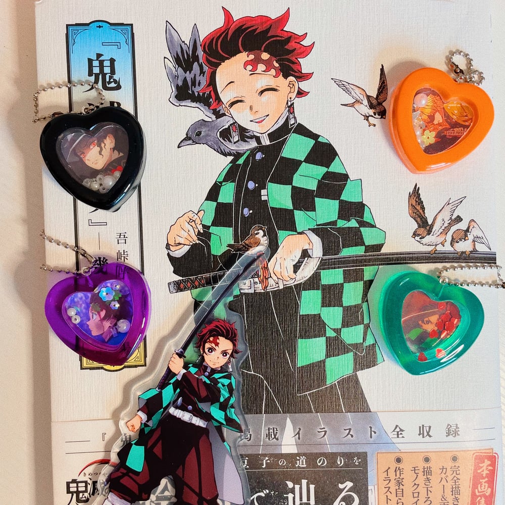 Image of Demon Slayer Heart Charm Set
