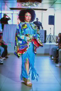 Image 2 of tropical bell sleeves top