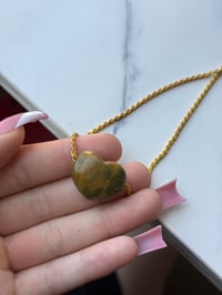 Image 5 of Heart Stone Crystal Necklace 🤎