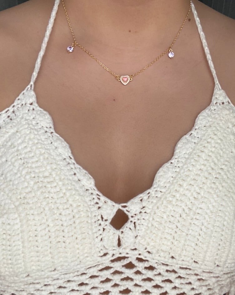 Image of Baby Heart Gem Necklace 💕
