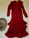 vintage  Norma Kamali scarlet flamenco dress