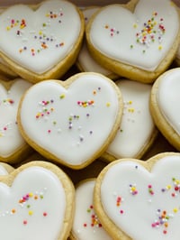 Mini Vanilla Bean Sugar Cookies with Naturally Colored Sprinkles.